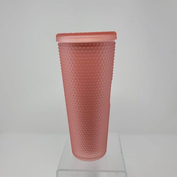 Starbucks Dusty Pink Soft Touch Diamond Studded Cold Cup Tumbler 24oz Barbiecore - Picture 6 of 11